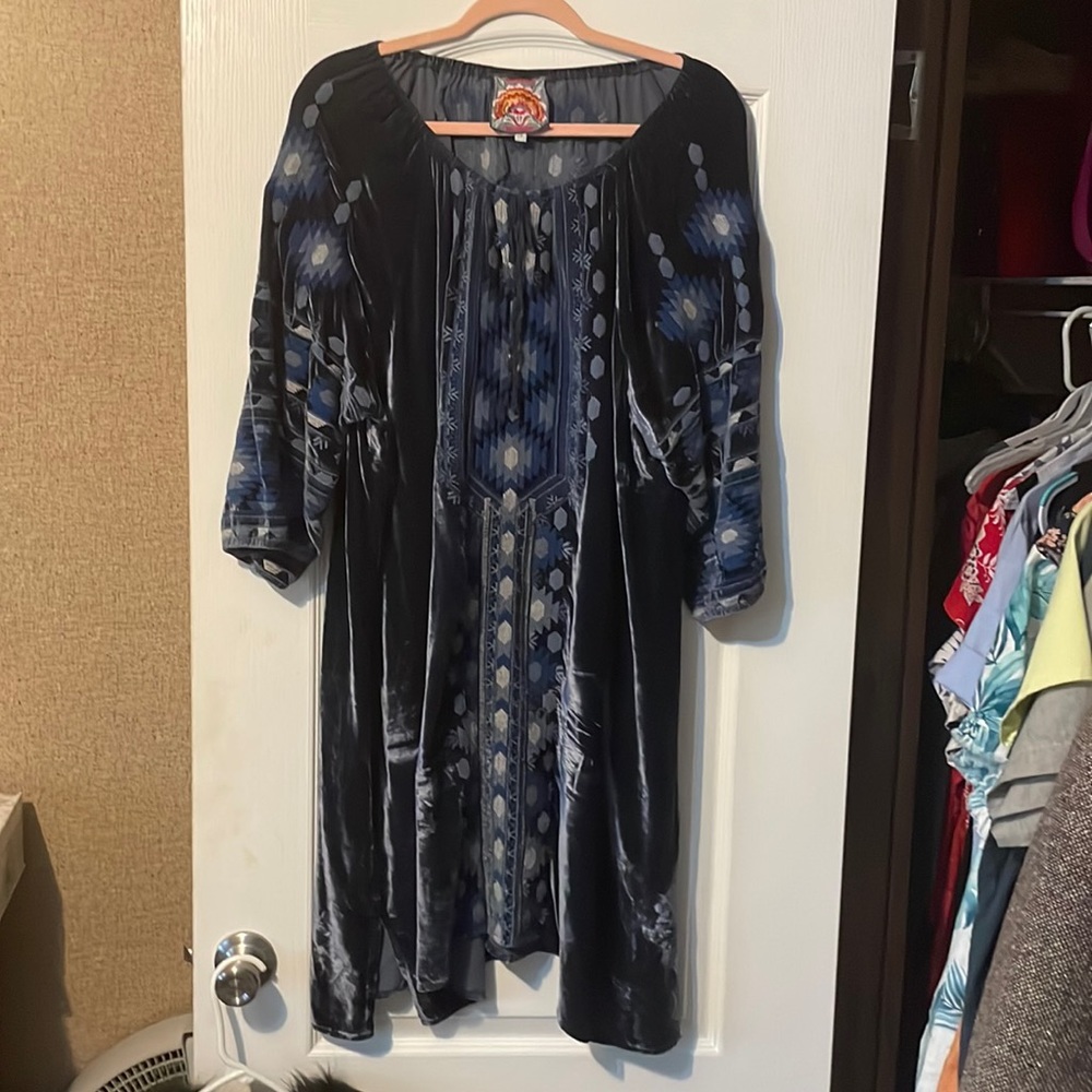 Blue velvet Johnny Was dress